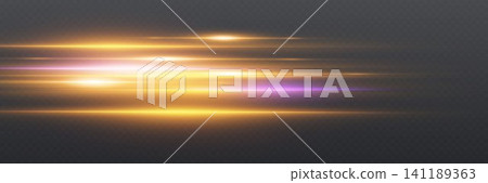Horizontal light streaks creating a glowing, dynamic, and futuristic energy effect on a dark background Horizontal light streaks creating a glowing, dynamic, and futuristic energy effect on a dark background 141189363
