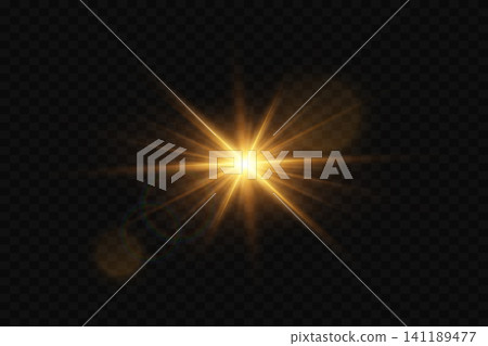 Starburst light creating a bright visual element on transparent background Starburst light creating a bright visual element on transparent background 141189477