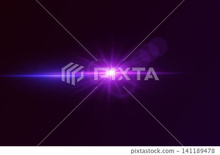 Digital lens flare effect creating a vibrant purple light burst with glowing beams Digital lens flare effect creating a vibrant purple light burst with glowing beams 141189478