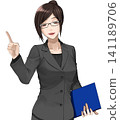 A woman in a suit and glasses explaining the points (02) 141189706