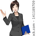 Illustration of a woman in a suit giving directions (02) 141189709