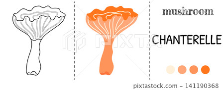 Outline drawing fall flat coloring mushroom kawaii autumn vector book. Illustration for whimsical nature theme line art design. Oyster icon and cottagecore fungus features garden. Outline drawing fall flat coloring mushroom kawaii autumn vector book. Illustration for whimsical nature theme line art design. Oyster icon and cottagecore fungus features garden. 141190368