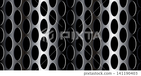Hole metal wall with black plate background and texture perforated gradient. Realistic aluminum sheet with navy grill board and grey bar grid. Hook frame aluminium with material alloy copper. Hole metal wall with black plate background and texture perforated gradient. Realistic aluminum sheet with navy grill board and grey bar grid. Hook frame aluminium with material alloy copper. 141190403