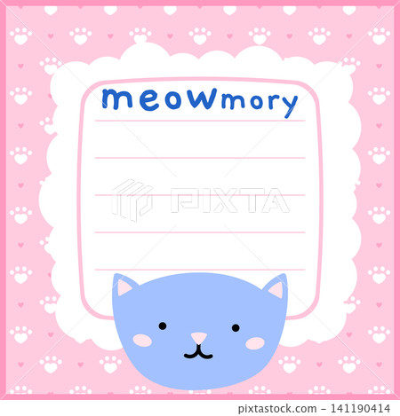 School cute kitten planner memo note frame kid catalog background. This vector illustration features a pink kawaii kitten with strawberry doodles for a weekly or daily schedule template. A torn. School cute kitten planner memo note frame kid catalog background. This vector illustration features a pink kawaii kitten with strawberry doodles for a weekly or daily schedule template. A torn. 141190414