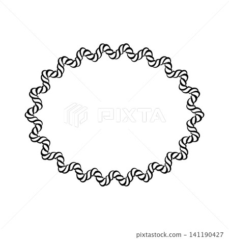 Circle ribbon and frame design with western rope and knit knot. Motif also featuring oval and rectangle boarder for vector style. Thin braid and cable elements alongside ring wave. Circle ribbon and frame design with western rope and knit knot. Motif also featuring oval and rectangle boarder for vector style. Thin braid and cable elements alongside ring wave. 141190427