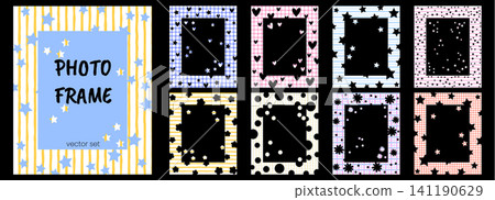 Polka scattered flower heart confetti paper pattern background frame glitter decoration. This whimsical collage of pastel pink and retro cutout shapes for a modern y2k party or wedding celebration. Polka scattered flower heart confetti paper pattern background frame glitter decoration. This whimsical collage of pastel pink and retro cutout shapes for a modern y2k party or wedding celebration. 141190629