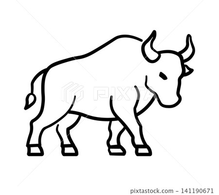 Simple crypto bull market icon without background 141190671