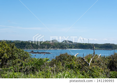 A view of the sea and land from Jogashima Island in Miura City, Kanagawa Prefecture, towards Miyagawa Bay. A view of the sea and land from Jogashima Island in Miura City, Kanagawa Prefecture, towards Miyagawa Bay. 141190993