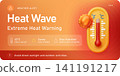 Extreme Heat Warning Weather Alert Banner 141191217