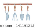 Hand Drawn Garden Tools illustration 141191218