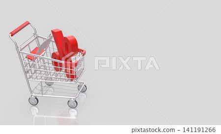 Discount Sale Concept With Shopping Cart And Percent Symbol 3d render. Discount Sale Concept With Shopping Cart And Percent Symbol 3d render. 141191266