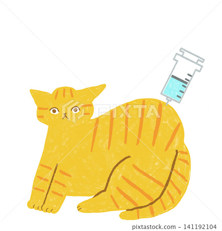 A tabby cat getting an injection A tabby cat getting an injection 141192104
