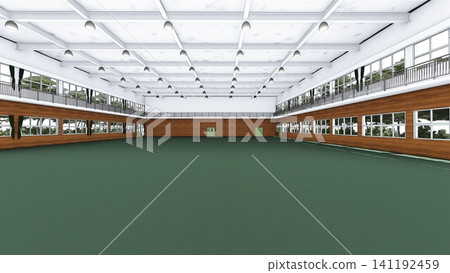 這是學校體育館在被改造成疏散中心之前的三維示意圖,展示了其寬敞的室內空間,並作為防災減災措施發揮作用。 這是學校體育館在被改造成疏散中心之前的三維示意圖,展示了其寬敞的室內空間,並作為防災減災措施發揮作用。 141192459