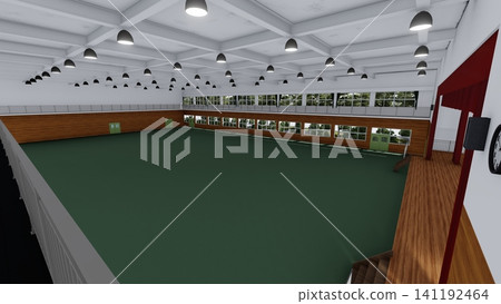 這是學校體育館在被改造成疏散中心之前的三維示意圖，展示了其寬敞的室內空間，並作為防災減災措施發揮作用。 141192464
