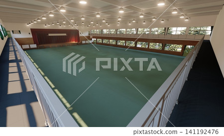 這是學校體育館在被改造成疏散中心之前的三維示意圖,展示了其寬敞的室內空間,並作為防災減災措施發揮作用。 這是學校體育館在被改造成疏散中心之前的三維示意圖,展示了其寬敞的室內空間,並作為防災減災措施發揮作用。 141192476