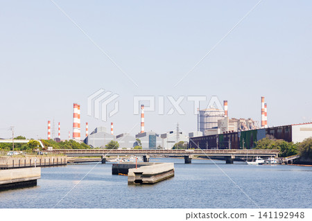 Kakogawa steelworks gives an industrial area image Kakogawa steelworks gives an industrial area image 141192948