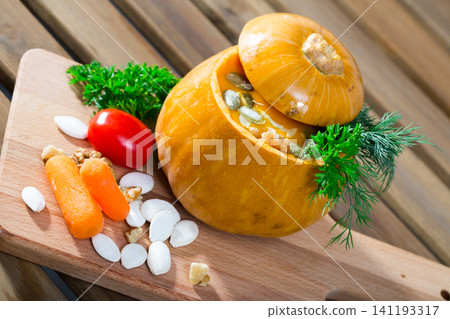 Baked pumpkin soup. Baked pumpkin soup. 141193317