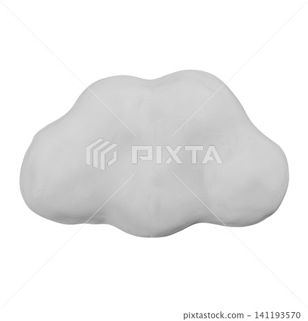 3DCG黏土雲朵。可愛的雲朵印章圖示。兒童裝飾材料。 3DCG黏土雲朵。可愛的雲朵印章圖示。兒童裝飾材料。 141193570