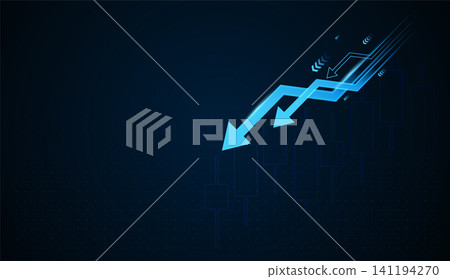Light blue Arrows move upward across a financial chart, symbolizing growth, increasing market performance, Light blue Arrows move upward across a financial chart, symbolizing growth, increasing market performance, 141194270
