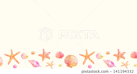 Watercolor seashell frame Watercolor seashell frame 141194332