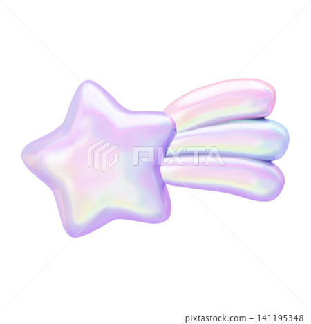 Dreamy cute 3D illustration aurora material shooting star Dreamy cute 3D illustration aurora material shooting star 141195348