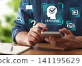 Mobile and e-learning applications that remotely support employee training and professional skills development. 141195629