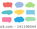 Speed bubble color text icons set on white background. 141196044