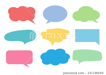 Speed bubble color text icons set on white background. 141196044