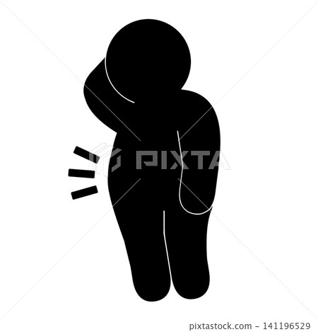 A simple pictogram for people who are self-conscious about their body shape. A simple pictogram for people who are self-conscious about their body shape. 141196529