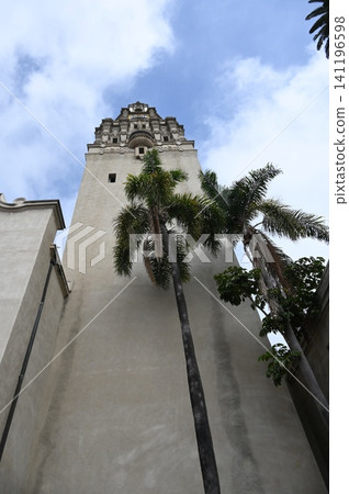 Historic California Tower and Palm Trees in Balboa Park San Diego Historic California Tower and Palm Trees in Balboa Park San Diego 141196598