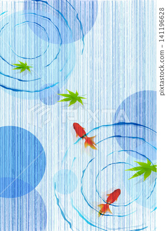 A refreshing Japanese-style summer design background featuring ripples and goldfish. A refreshing Japanese-style summer design background featuring ripples and goldfish. 141196628
