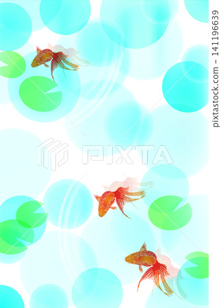 金魚、荷葉和氣泡的插圖 金魚、荷葉和氣泡的插圖 141196639
