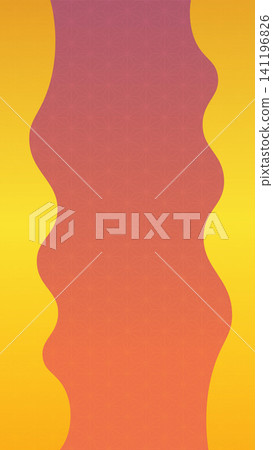 Hemp leaf pattern, orange and gold Japanese pattern background illustration 141196826