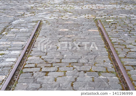 Abandoned railway line near Leith Harbor in Edinburgh Abandoned railway line near Leith Harbor in Edinburgh 141196999