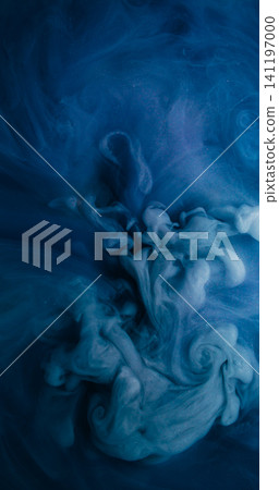 Cloud ink splash. Smoke texture. Dark blue cosmic flow wave swirling paint mist. Mystic stream blur puff explosion abstract background. Cloud ink splash. Smoke texture. Dark blue cosmic flow wave swirling paint mist. Mystic stream blur puff explosion abstract background. 141197000