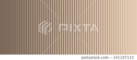 Beige brown line halftone gradient background. Faded thick to thin stripe gradation texture. Repeating parallel lines wallpaper for print, banner, poster. Vector vanishing vertical linear backdrop Beige brown line halftone gradient background. Faded thick to thin stripe gradation texture. Repeating parallel lines wallpaper for print, banner, poster. Vector vanishing vertical linear backdrop 141197133