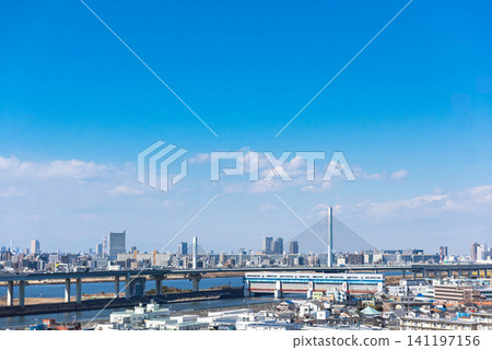 View of downtown Tokyo's Katsushika district View of downtown Tokyo's Katsushika district 141197156