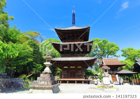 [Ehime Prefecture] Shikoku Pilgrimage Site No. 51: Kumano-san Kokuzo-in Ishite-ji Temple (Three-Storied Pagoda) 141197323