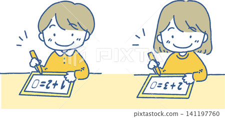 child studying with tablet child studying with tablet 141197760