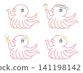 可愛的章魚插畫集（彩色線條畫） 141198142
