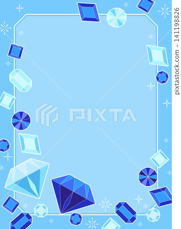 藍色寶石插圖邊框 藍色寶石插圖邊框 141198826