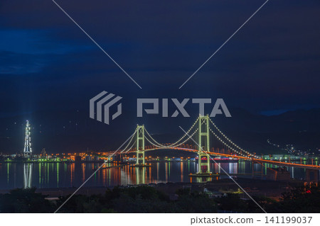 A very beautiful night view of Muroran City, Hokkaido, Japan A very beautiful night view of Muroran City, Hokkaido, Japan 141199037