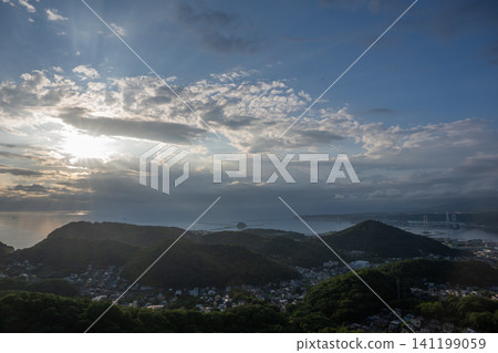A very beautiful night view of Muroran City, Hokkaido, Japan 141199059