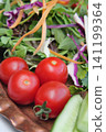 Fresh vegetables arranged on a platter for a healthy meal 141199364