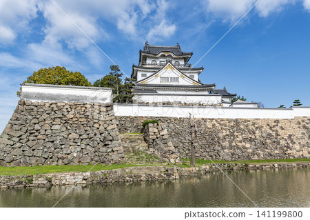 Kishiwada Castle in Kishiwada City, Osaka Prefecture, under a clear sky Kishiwada Castle in Kishiwada City, Osaka Prefecture, under a clear sky 141199800