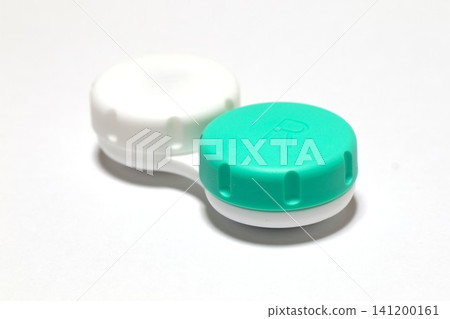 A clean, white contact lens case. A clean, white contact lens case. 141200161