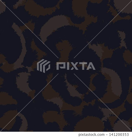Camouflage animal leopard print textile pattern design in dark blue and brown for fashion and home textiles Camouflage animal leopard print textile pattern design in dark blue and brown for fashion and home textiles 141200353