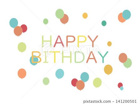 Colorful balloon birthday illustration Colorful balloon birthday illustration 141200501