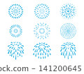 Set of blue fireworks (simple illustration) 141200645