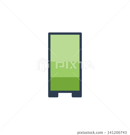 Full battery icon for maximum power level indicator. Filled battery symbol for device status or power tool. Icon design flat style Full battery icon for maximum power level indicator. Filled battery symbol for device status or power tool. Icon design flat style 141200743